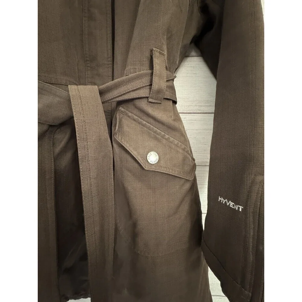 Women"The North Face" brown zipper/snaps hooded coat SIZE MEDIUM - Picture 8 of 16